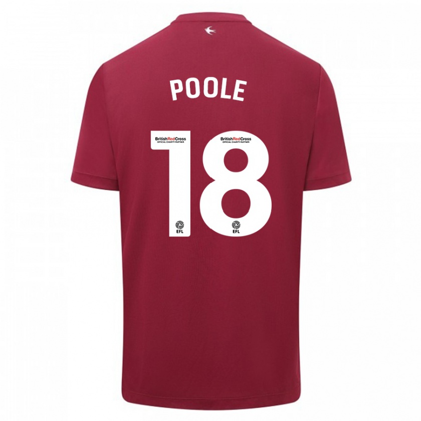 Kandiny Femme Maillot Phoebie Poole #18 Rouge Tenues Extérieur 2023/24 T-Shirt