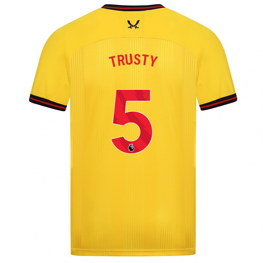 Kandiny Femme Maillot Auston Trusty #5 Jaune Tenues Extérieur 2023/24 T-Shirt