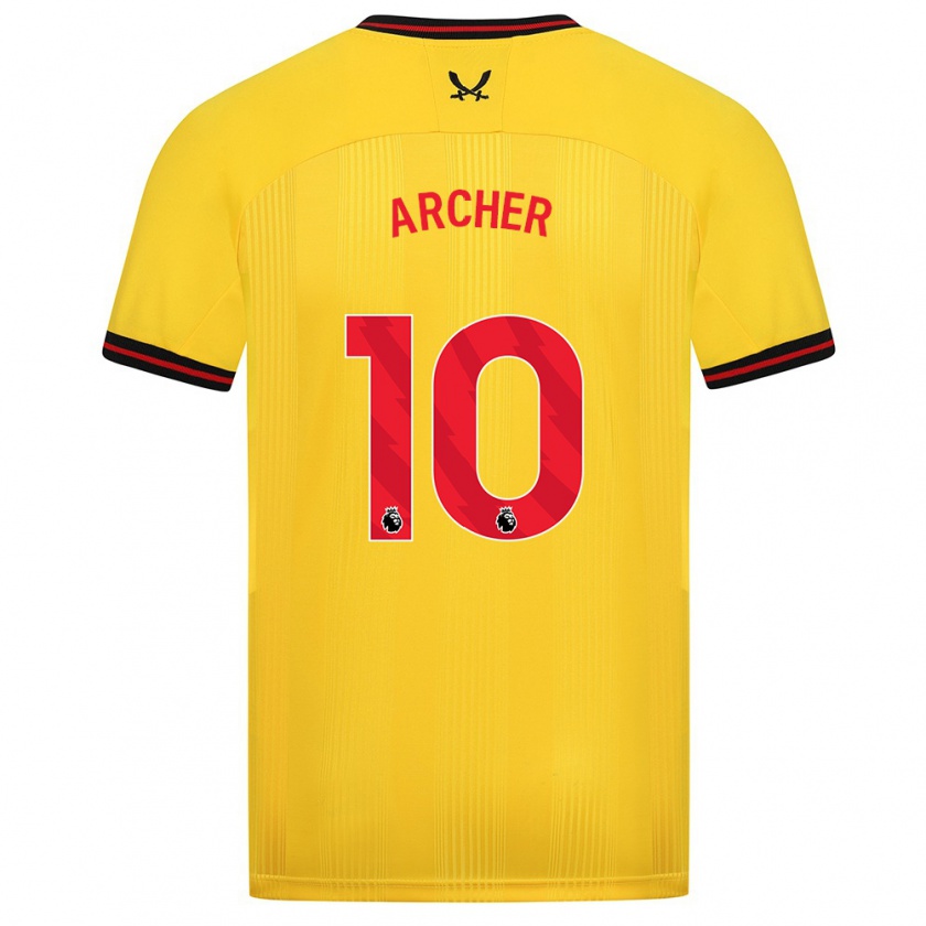 Kandiny Femme Maillot Cameron Archer #10 Jaune Tenues Extérieur 2023/24 T-Shirt