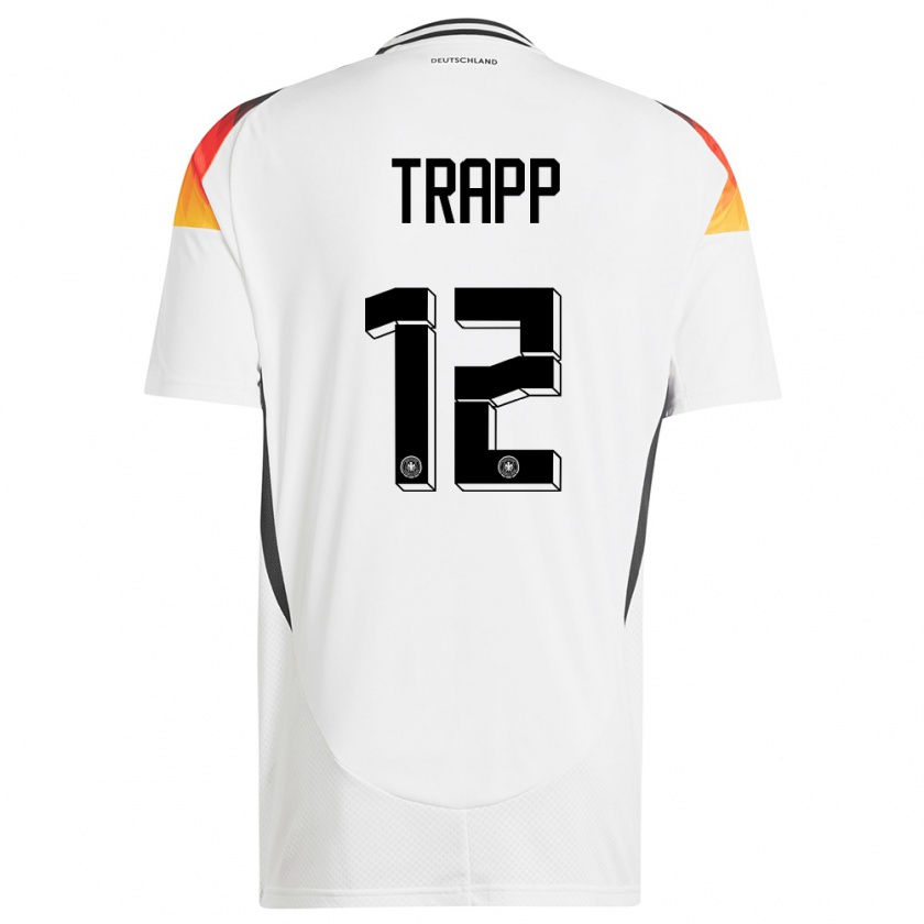 Kandiny Enfant Maillot Allemagne Kevin Trapp #12 Blanc Tenues Domicile 24-26 T-Shirt