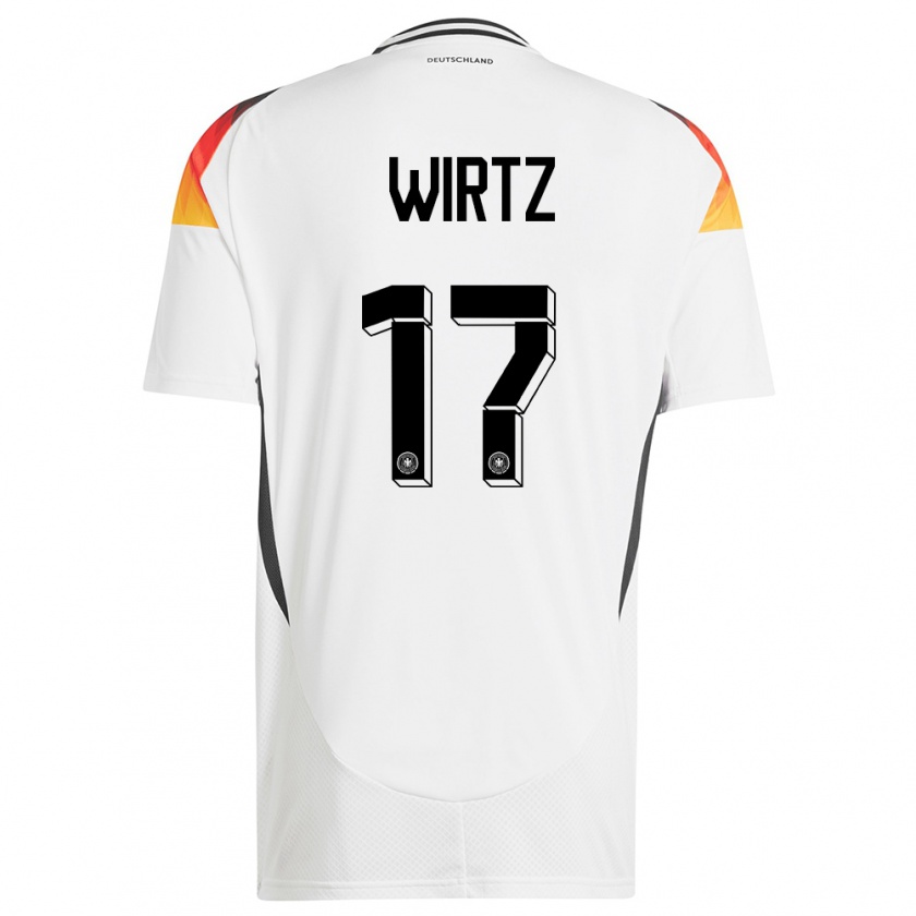 Kandiny Enfant Maillot Allemagne Florian Wirtz #17 Blanc Tenues Domicile 24-26 T-Shirt