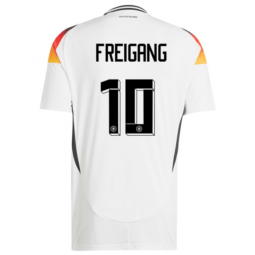 Kandiny Enfant Maillot Allemagne Laura Freigang #10 Blanc Tenues Domicile 24-26 T-Shirt