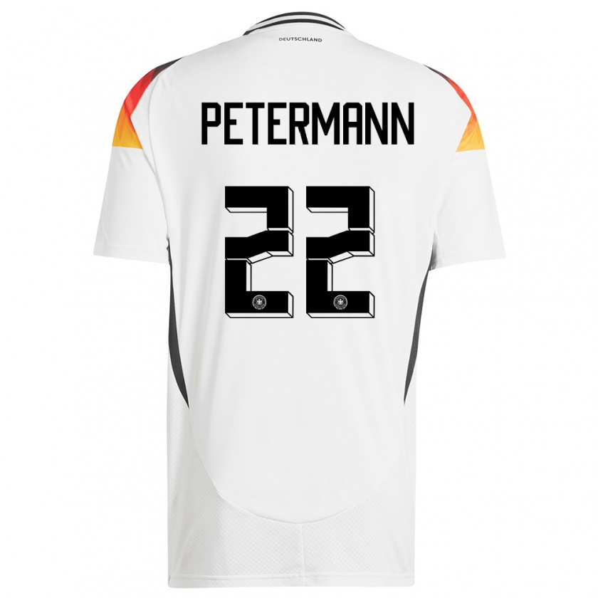 Kandiny Enfant Maillot Allemagne Lena Petermann #22 Blanc Tenues Domicile 24-26 T-Shirt