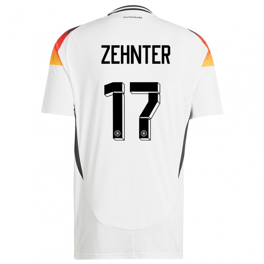 Kandiny Enfant Maillot Allemagne Aaron Zehnter #17 Blanc Tenues Domicile 24-26 T-Shirt