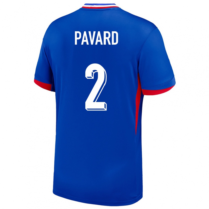 Kandiny Enfant Maillot France Benjamin Pavard #2 Bleu Tenues Domicile 24-26 T-Shirt