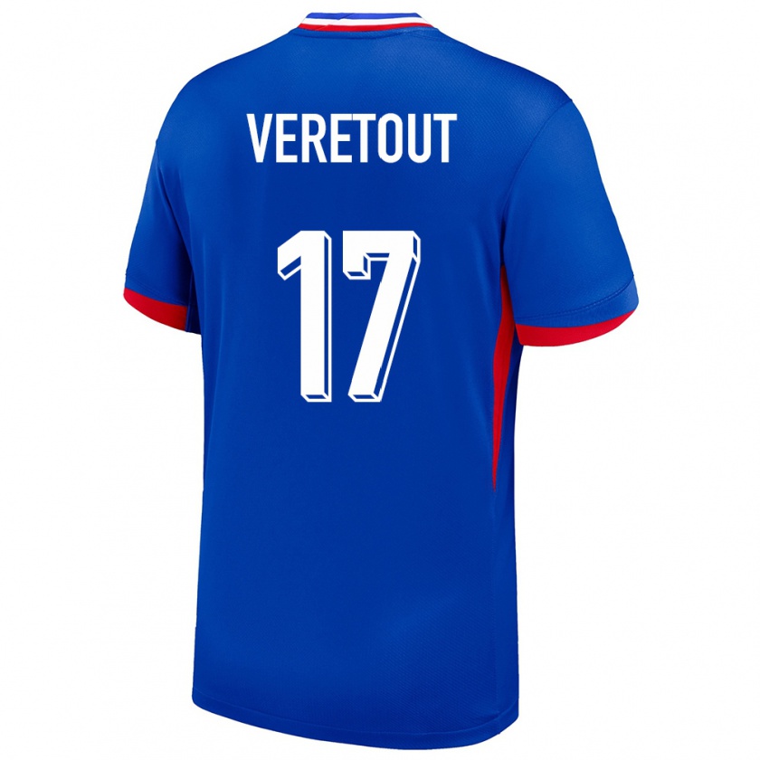 Kandiny Enfant Maillot France Jordan Veretout #17 Bleu Tenues Domicile 24-26 T-Shirt