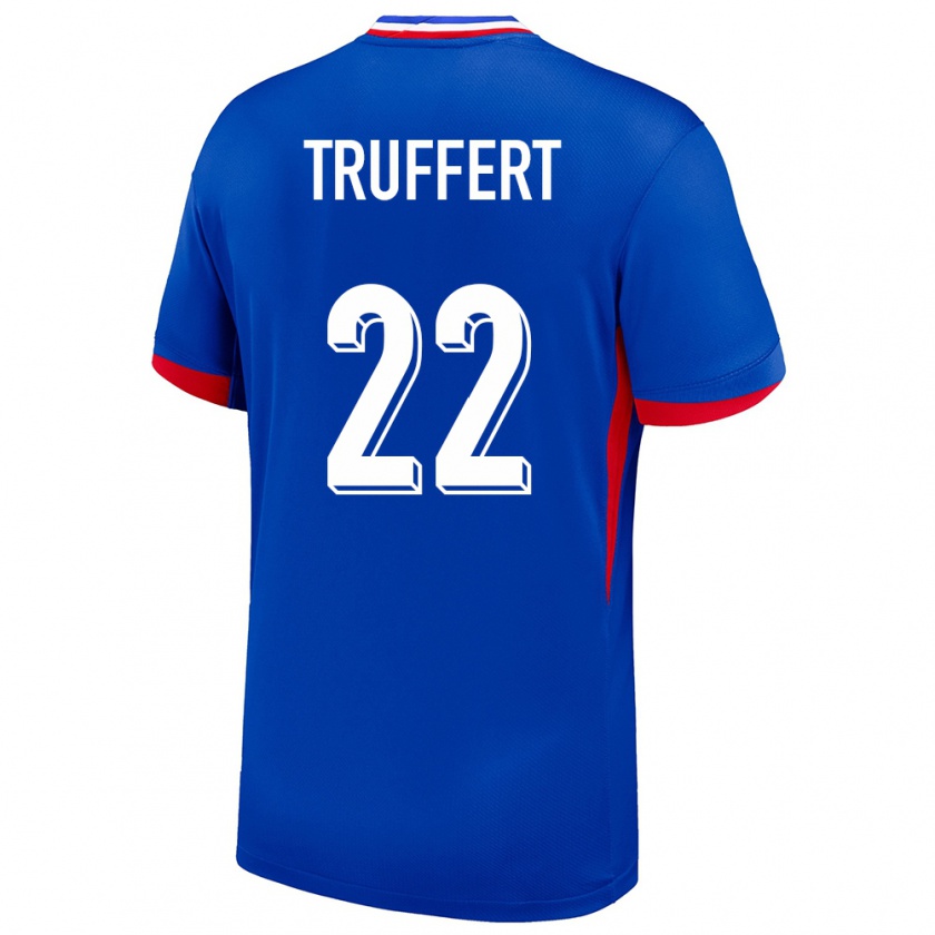 Kandiny Enfant Maillot France Adrien Truffert #22 Bleu Tenues Domicile 24-26 T-Shirt