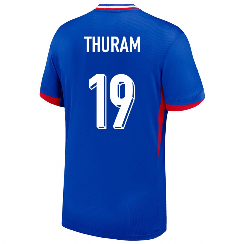 Kandiny Enfant Maillot France Khephren Thuram #19 Bleu Tenues Domicile 24-26 T-Shirt