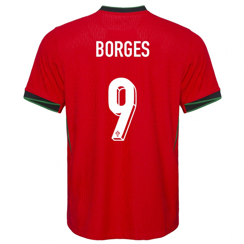 Kandiny Enfant Maillot Portugal Ana Borges #9 Rouge Tenues Domicile 24-26 T-Shirt