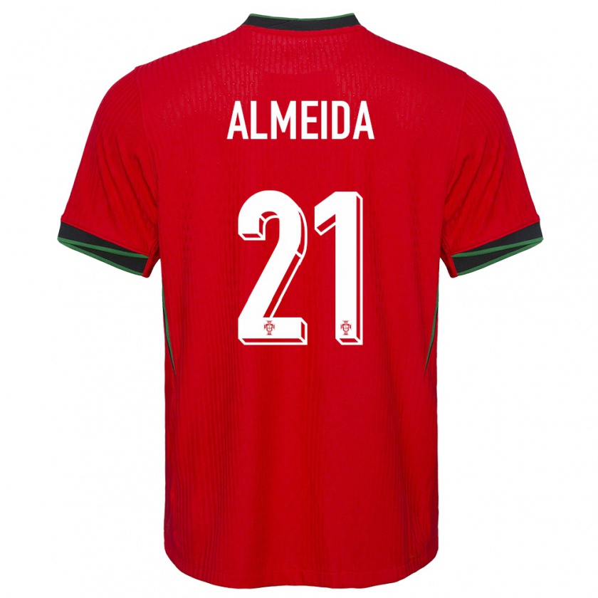 Kandiny Enfant Maillot Portugal Andre Almeida #21 Rouge Tenues Domicile 24-26 T-Shirt