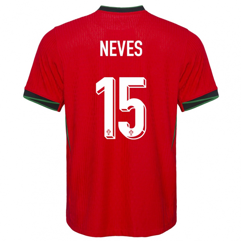 Kandiny Enfant Maillot Portugal Joao Neves #15 Rouge Tenues Domicile 24-26 T-Shirt