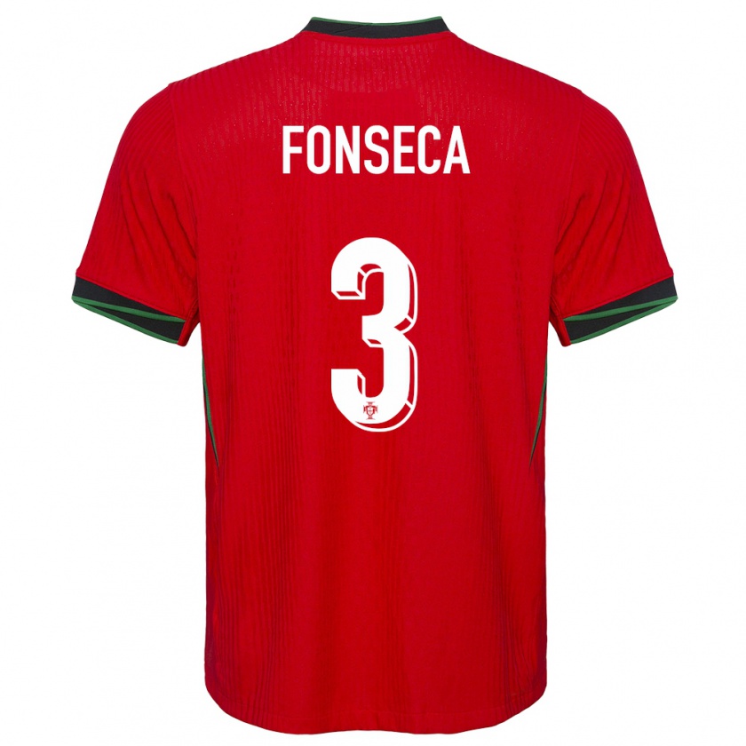 Kandiny Enfant Maillot Portugal Joao Fonseca #3 Rouge Tenues Domicile 24-26 T-Shirt