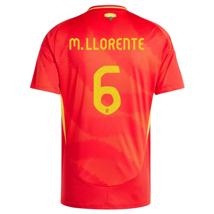 Kandiny Enfant Maillot Espagne Marcos Llorente #6 Rouge Tenues Domicile 24-26 T-Shirt