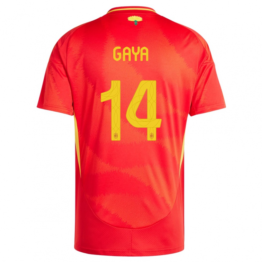 Kandiny Enfant Maillot Espagne Jose Gaya #14 Rouge Tenues Domicile 24-26 T-Shirt