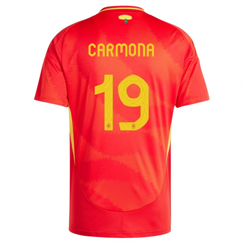 Kandiny Enfant Maillot Espagne Olga Carmona #19 Rouge Tenues Domicile 24-26 T-Shirt