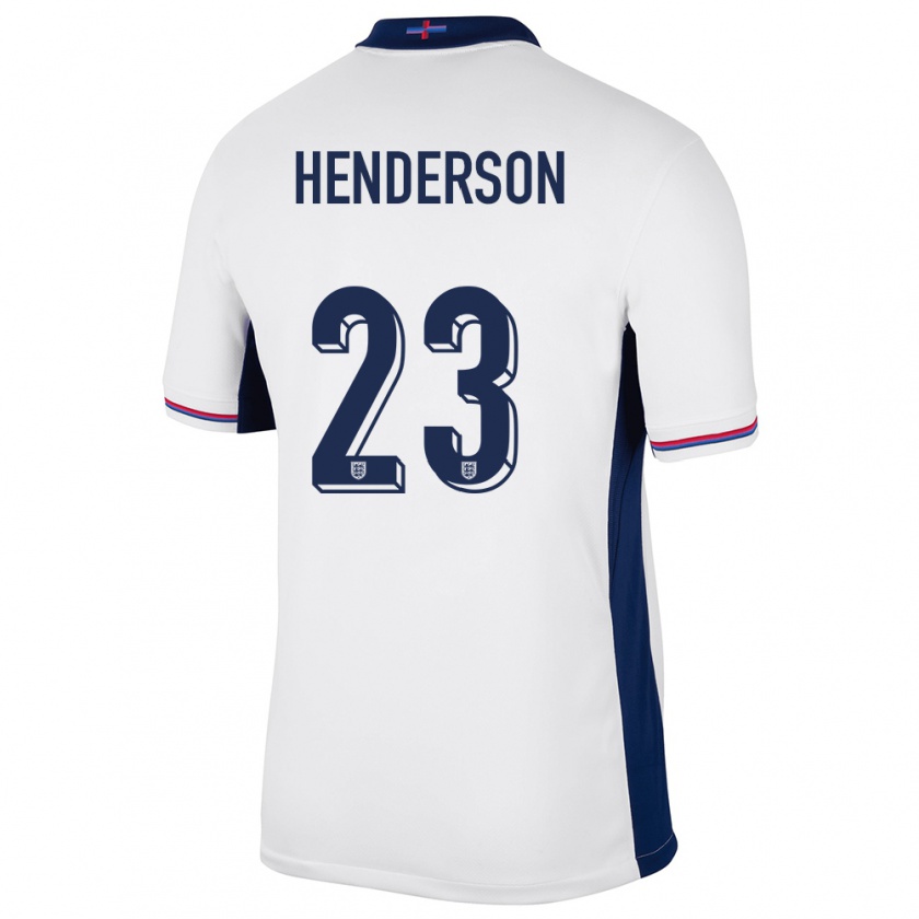 Kandiny Enfant Maillot Angleterre Dean Henderson #23 Blanc Tenues Domicile 24-26 T-Shirt