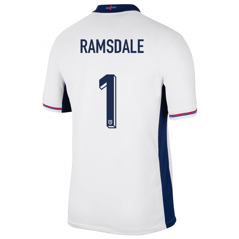 Kandiny Enfant Maillot Angleterre Aaron Ramsdale #13 Blanc Tenues Domicile 24-26 T-Shirt