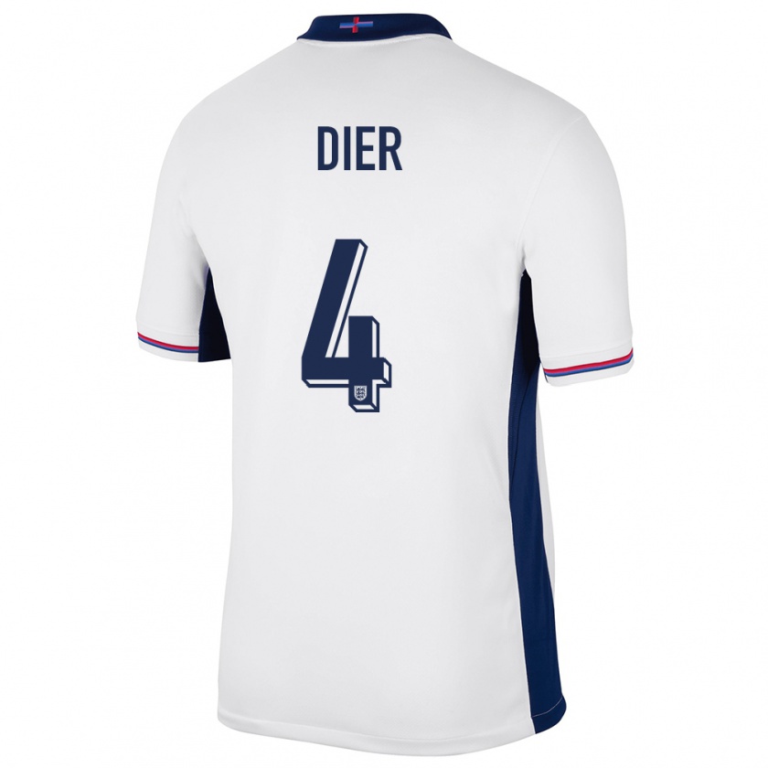 Kandiny Enfant Maillot Angleterre Eric Dier #4 Blanc Tenues Domicile 24-26 T-Shirt