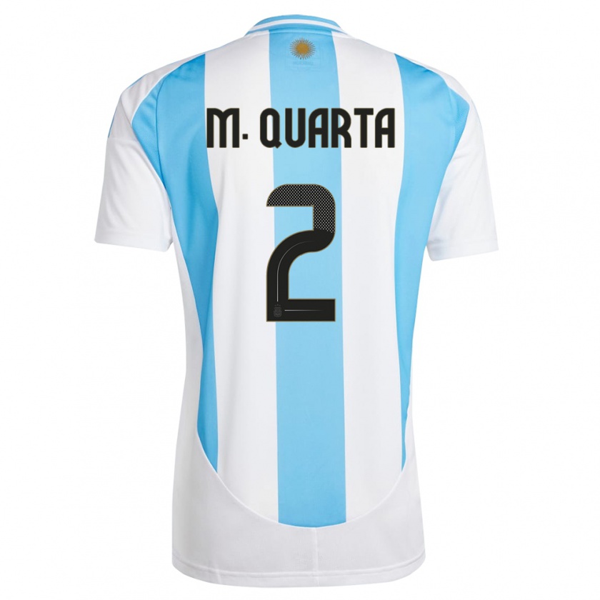 Kandiny Enfant Maillot Argentine Lucas Martinez Quarta #2 Blanc Bleu Tenues Domicile 24-26 T-Shirt