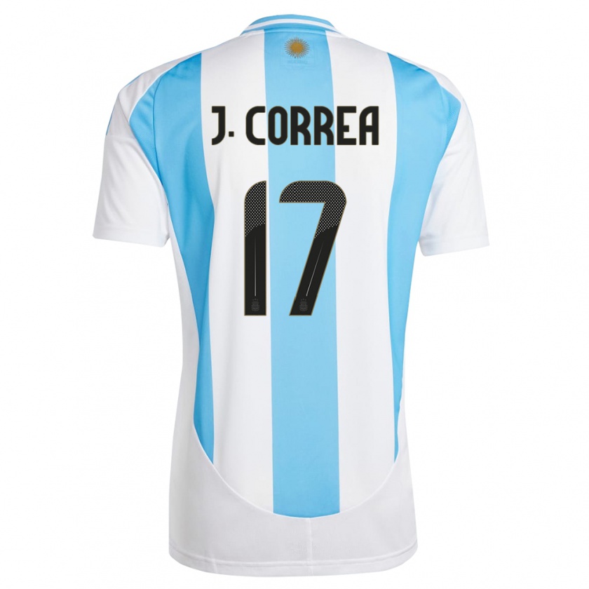 Kandiny Enfant Maillot Argentine Joaquin Correa #17 Blanc Bleu Tenues Domicile 24-26 T-Shirt