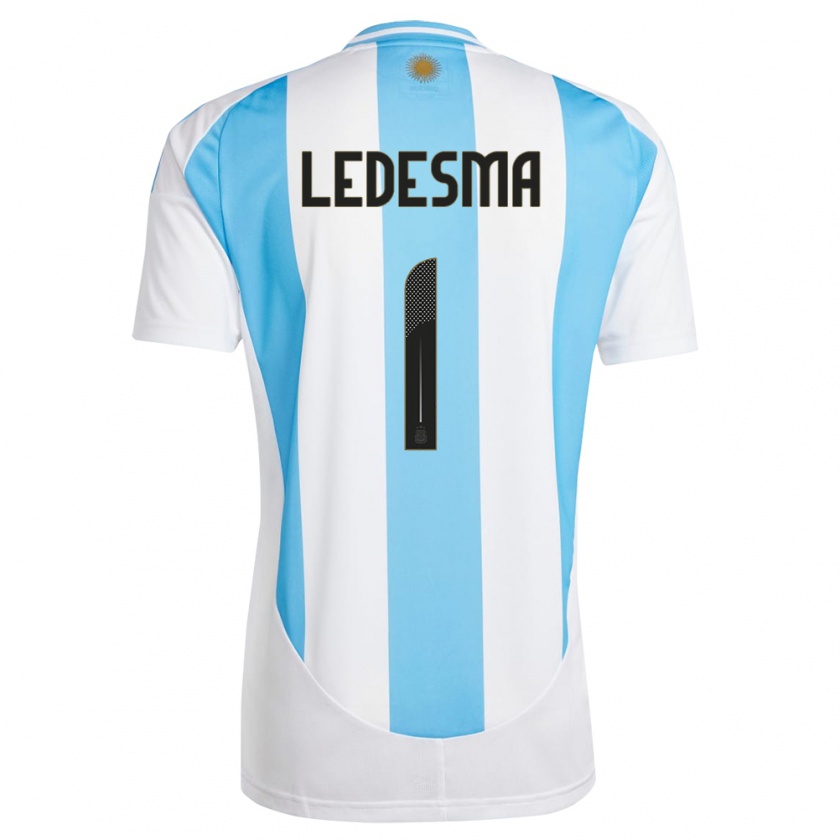 Kandiny Enfant Maillot Argentine Jeremias Ledesma #1 Blanc Bleu Tenues Domicile 24-26 T-Shirt