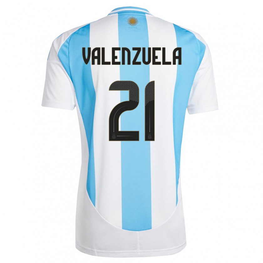 Kandiny Enfant Maillot Argentine Fernando Valenzuela #21 Blanc Bleu Tenues Domicile 24-26 T-Shirt