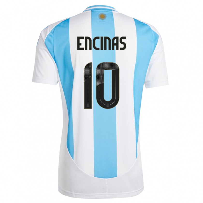 Kandiny Enfant Maillot Argentine Axel Encinas #10 Blanc Bleu Tenues Domicile 24-26 T-Shirt