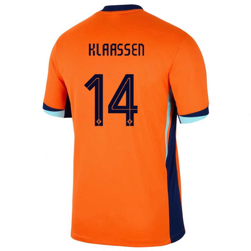 Kandiny Enfant Maillot Pays-Bas Davy Klaassen #14 Orange Tenues Domicile 24-26 T-Shirt