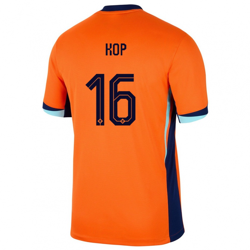 Kandiny Enfant Maillot Pays-Bas Lize Kop #16 Orange Tenues Domicile 24-26 T-Shirt