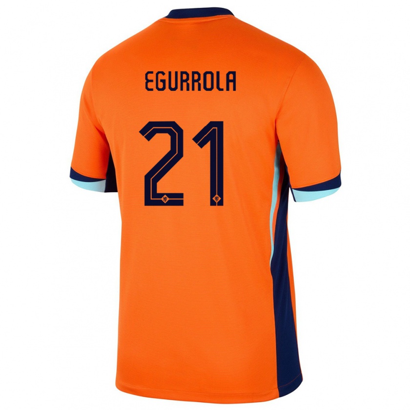 Kandiny Enfant Maillot Pays-Bas Damaris Egurrola #21 Orange Tenues Domicile 24-26 T-Shirt