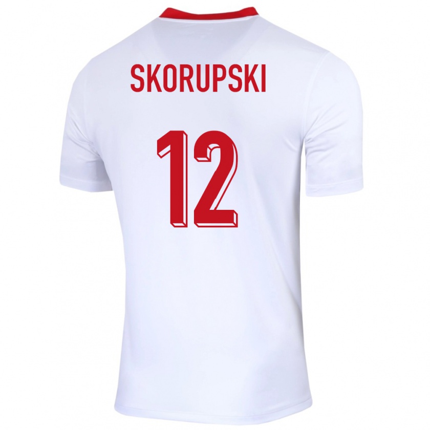 Kandiny Enfant Maillot Pologne Lukasz Skorupski #12 Blanc Tenues Domicile 24-26 T-Shirt