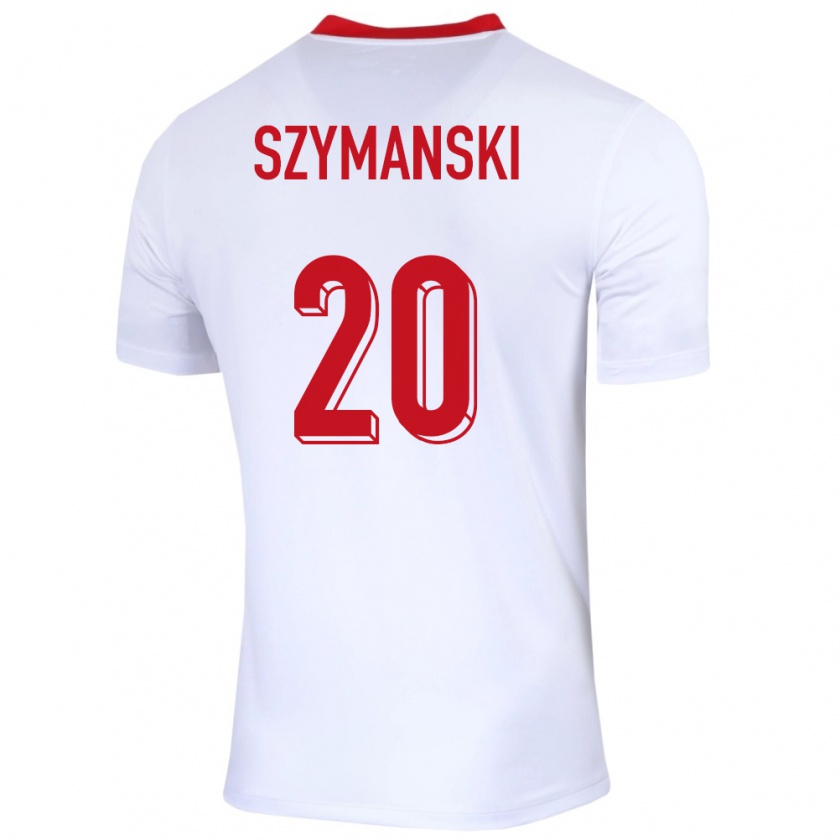 Kandiny Enfant Maillot Pologne Sebastian Szymanski #20 Blanc Tenues Domicile 24-26 T-Shirt