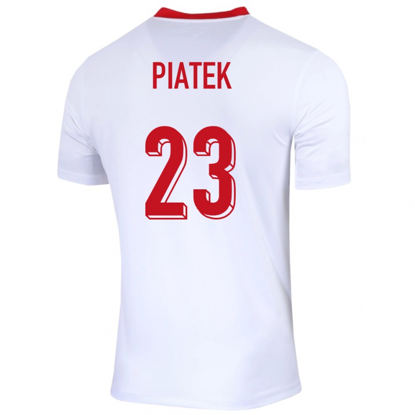 Kandiny Enfant Maillot Pologne Krzysztof Piatek #23 Blanc Tenues Domicile 24-26 T-Shirt