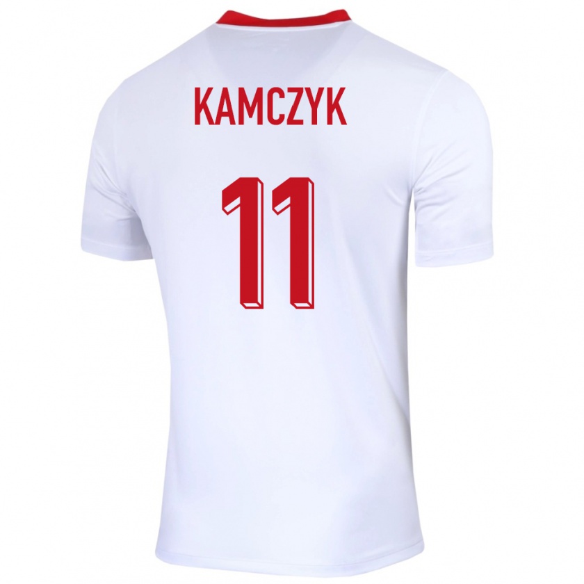 Kandiny Enfant Maillot Pologne Ewelina Kamczyk #11 Blanc Tenues Domicile 24-26 T-Shirt