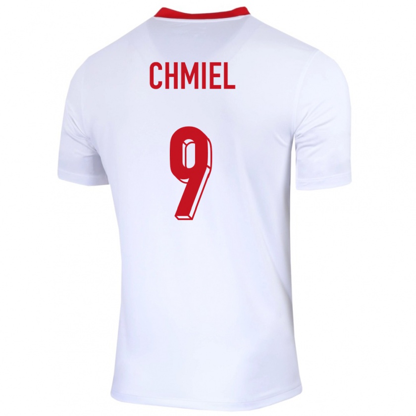 Kandiny Enfant Maillot Pologne George Chmiel #9 Blanc Tenues Domicile 24-26 T-Shirt