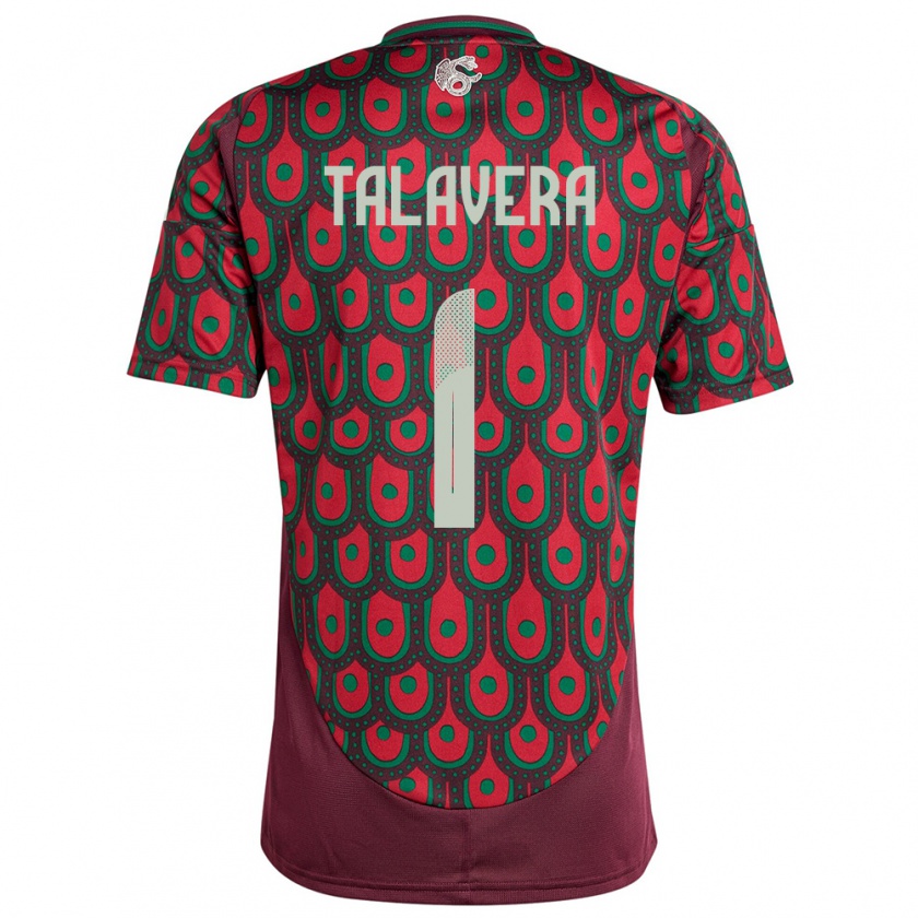 Kandiny Enfant Maillot Mexique Alfredo Talavera #1 Bordeaux Tenues Domicile 24-26 T-Shirt