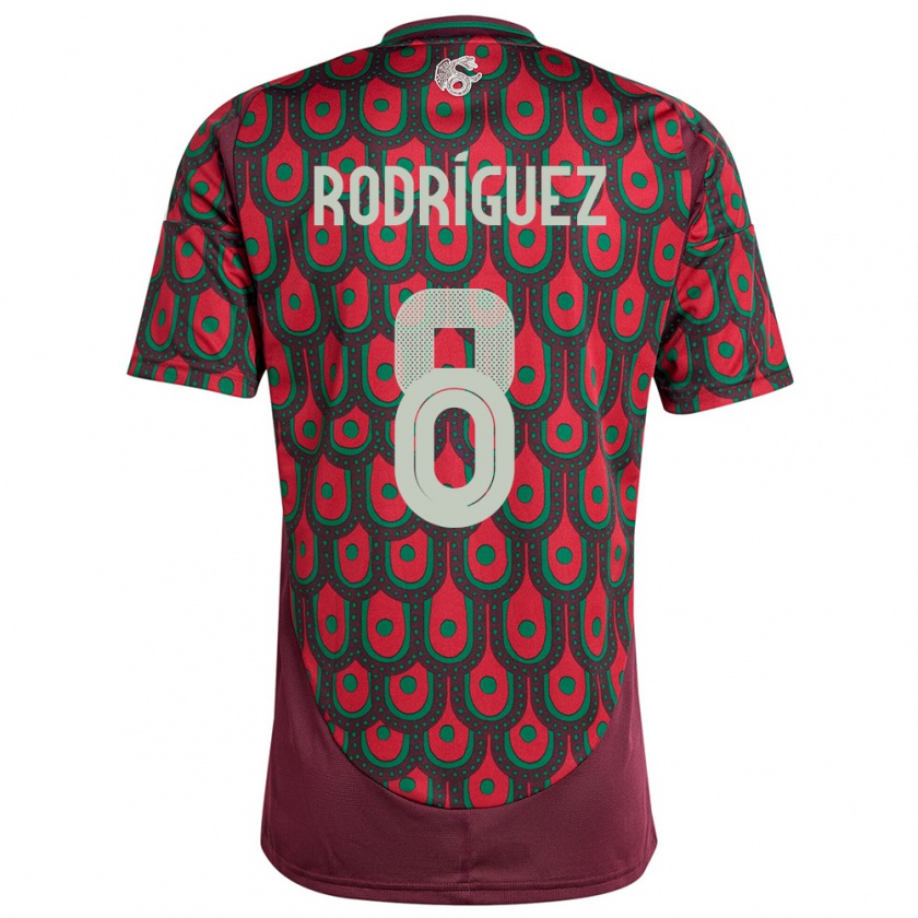 Kandiny Enfant Maillot Mexique Carlos Rodriguez #8 Bordeaux Tenues Domicile 24-26 T-Shirt