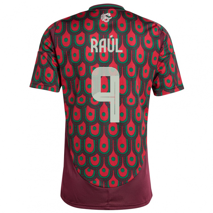 Kandiny Enfant Maillot Mexique Raul Jimenez #9 Bordeaux Tenues Domicile 24-26 T-Shirt