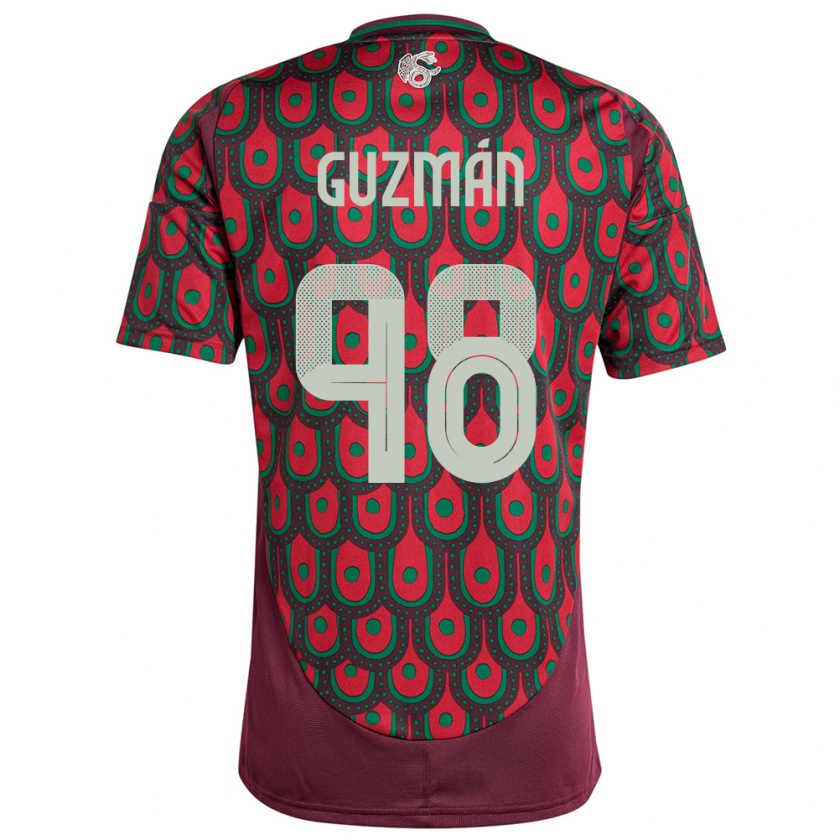 Kandiny Enfant Maillot Mexique Kinberly Guzman #98 Bordeaux Tenues Domicile 24-26 T-Shirt