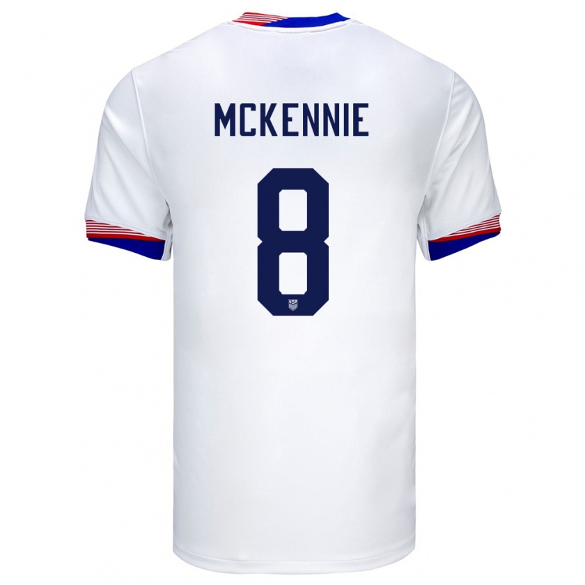 Kandiny Enfant Maillot États-Unis Weston Mckennie #8 Blanc Tenues Domicile 24-26 T-Shirt