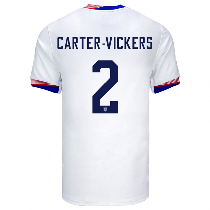 Kandiny Enfant Maillot États-Unis Cameron Carter-Vickers #2 Blanc Tenues Domicile 24-26 T-Shirt