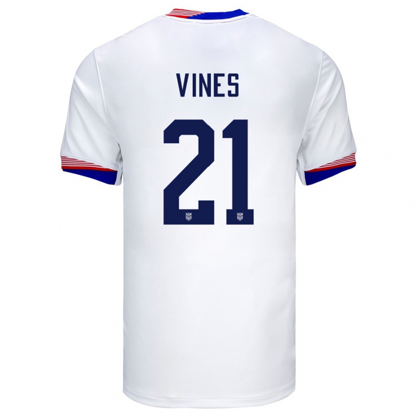 Kandiny Enfant Maillot États-Unis Sam Vines #21 Blanc Tenues Domicile 24-26 T-Shirt