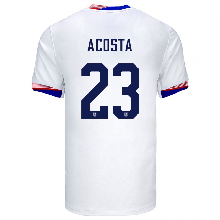 Kandiny Enfant Maillot États-Unis Kellyn Acosta #23 Blanc Tenues Domicile 24-26 T-Shirt