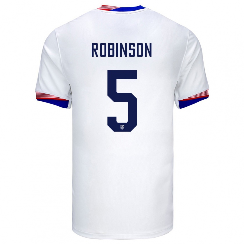 Kandiny Enfant Maillot États-Unis Antonee Robinson #5 Blanc Tenues Domicile 24-26 T-Shirt