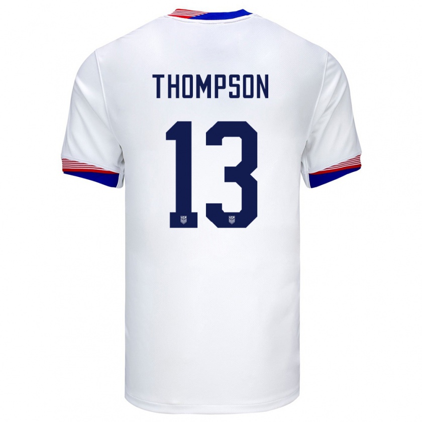 Kandiny Enfant Maillot États-Unis Alyssa Thompson #13 Blanc Tenues Domicile 24-26 T-Shirt