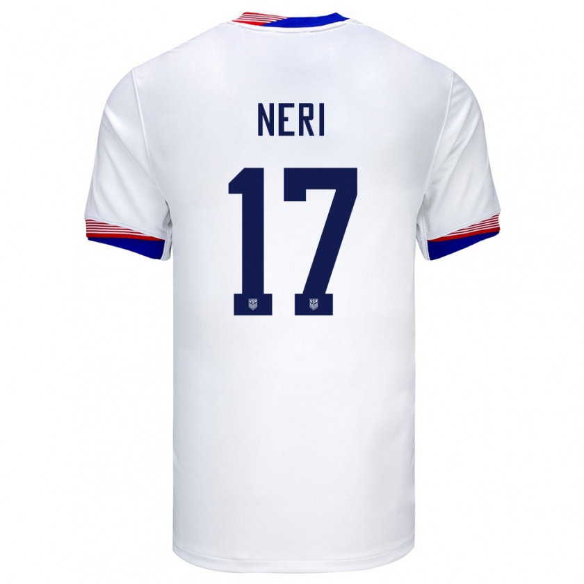 Kandiny Enfant Maillot États-Unis Rodrigo Neri #17 Blanc Tenues Domicile 24-26 T-Shirt