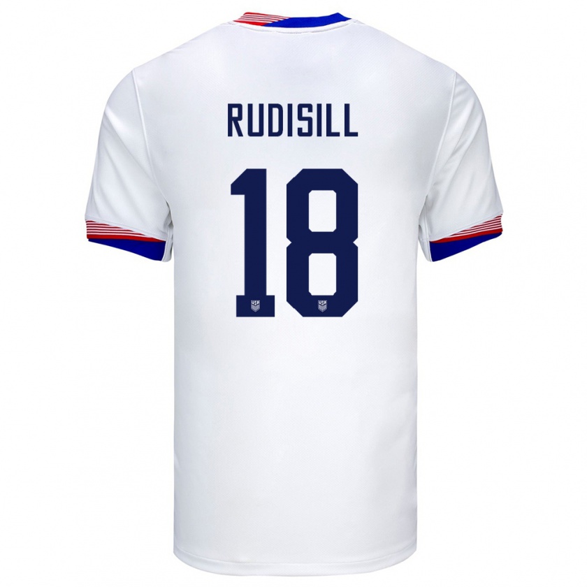 Kandiny Enfant Maillot États-Unis Paulo Rudisill #18 Blanc Tenues Domicile 24-26 T-Shirt