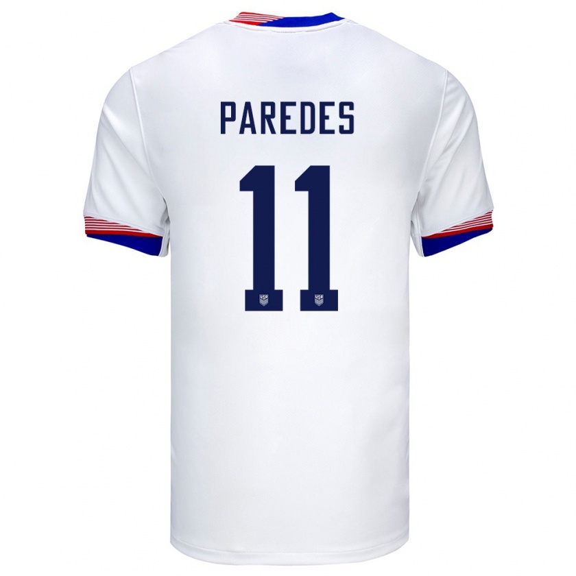 Kandiny Enfant Maillot États-Unis Kevin Paredes #11 Blanc Tenues Domicile 24-26 T-Shirt