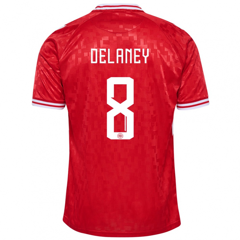 Kandiny Enfant Maillot Danemark Thomas Delaney #8 Rouge Tenues Domicile 24-26 T-Shirt