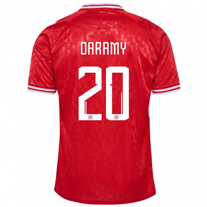 Kandiny Enfant Maillot Danemark Mohamed Daramy #20 Rouge Tenues Domicile 24-26 T-Shirt